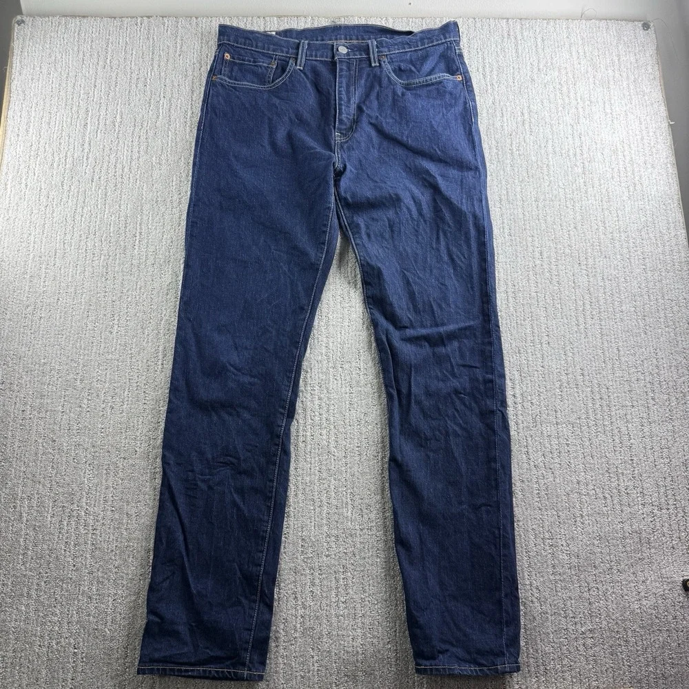 Levi's Premium 502 Jeans Men's Size 34x34 Big E Dark Wash Blue Denim Tapered